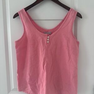 Elegant Pink Buttoned Tank Top